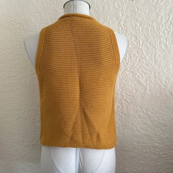 Madewell Highbury Sweater Tank Mustard Sleeveless Knit Top - Picture 3 of 7